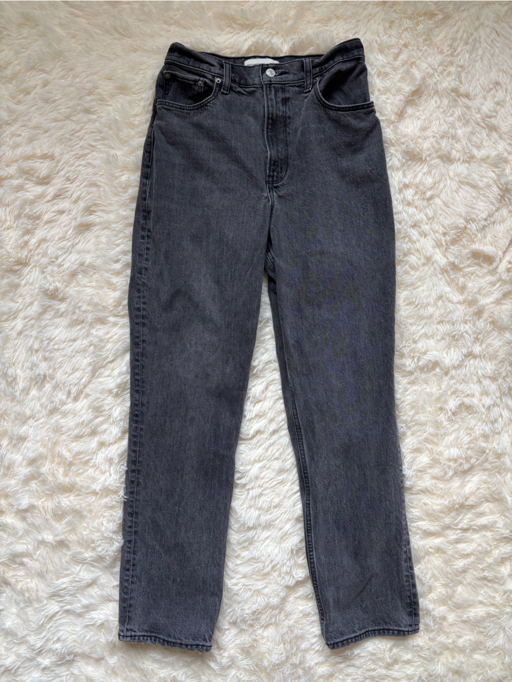 Abercrombie & Fitch 90s Straight Ultra High Rise Jeans 27 4R Curve Love Gray